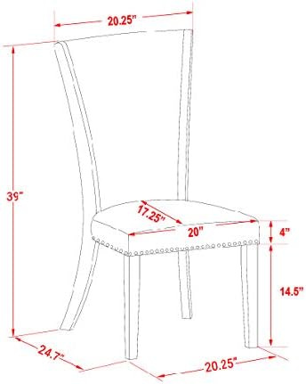 East West Furniture VEP8T04 Verona Parsons Dining Chairs - Image 13