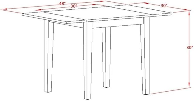 East West Furniture NDVA3-OAK-W 3 Piece Modern Dining Table Set Contains a - Image 5