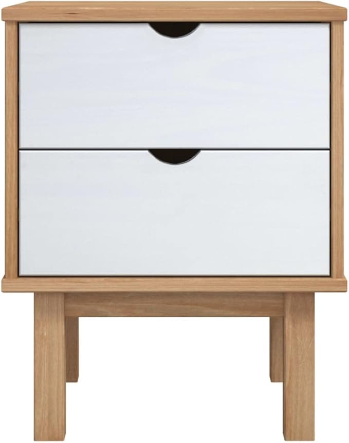 Scandinavian Bedside Cabinet 15.4" W x 17.7" L x 22.4" H Solid Pine Wood - Image 4