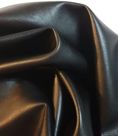 Black 0.9 mm Soft Faux Vegan PU Leather by The Yard Synthetic Pleather 0.9 mm - Image 2