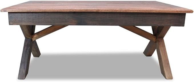Unique Rustic Accent Table for Home Decor, Eco Friendly Recycled Wood Coffee - Image 3