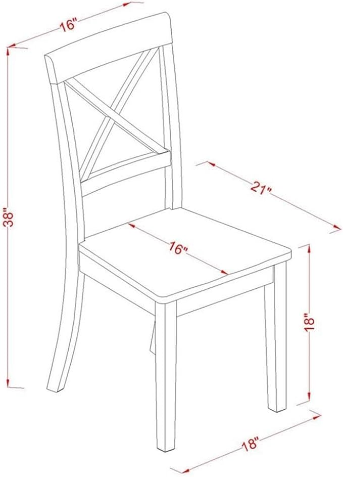 East West Furniture BOC-OAK-W Boston Kitchen Dining Chairs - Image 3