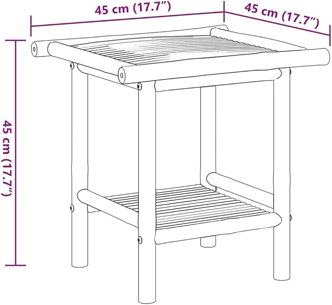 Natural Bamboo Fiber Coffee Table Square Modern Eco-Friendly Furniture - Image 2