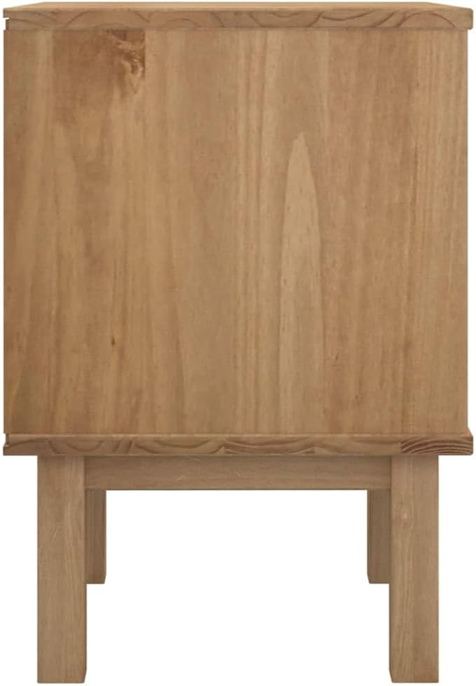 Bedside Cabinet OTTA Brown&White 17.7"x15.4"x22.4" Solid Wood Pine, Wooden - Image 5