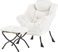 Welnow Lazy Chair with Ottoman, Modern Reading Accent Chair with Armrests and a by LifeGetsBetterWithWelnow