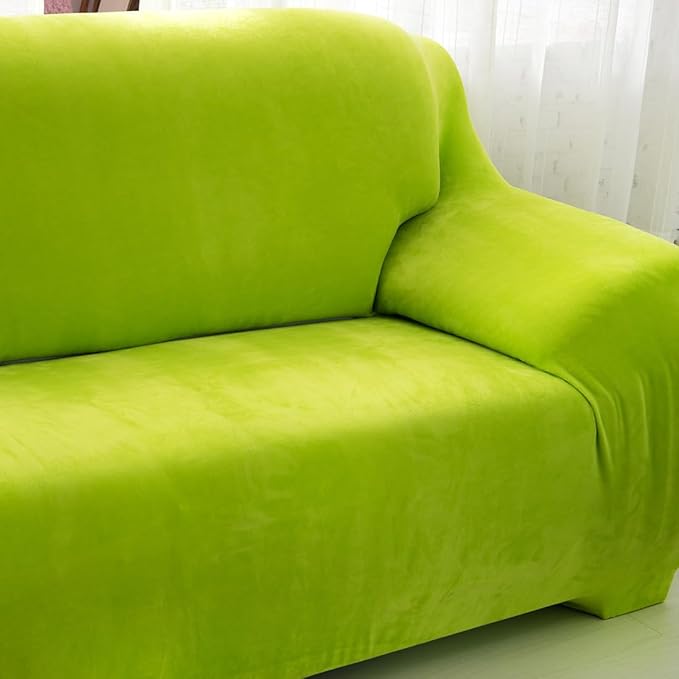 vctops 1-Piece Velvet Plush Stretch Loveseat Sofa Slipcover - Image 3