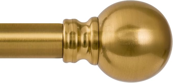 Modern Gold Curtain Rods for Windows 66 to 120 Inch Long Heavy Duty Brass by Unknown