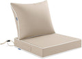 MIULEE Beige Outdoor Seat Cushion 24x24 Inch Waterproof & 3 Year Fade Resistant by MIULEE