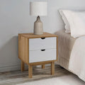 Bedside Cabinet OTTA Brown&White 17.7"x15.4"x22.4" Solid Wood Pine, Wooden by Unknown