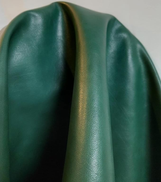 NAT Leathers | Hunter Green Soft Faux Vegan Leather PU | 5 Yards Cut by The - Image 3