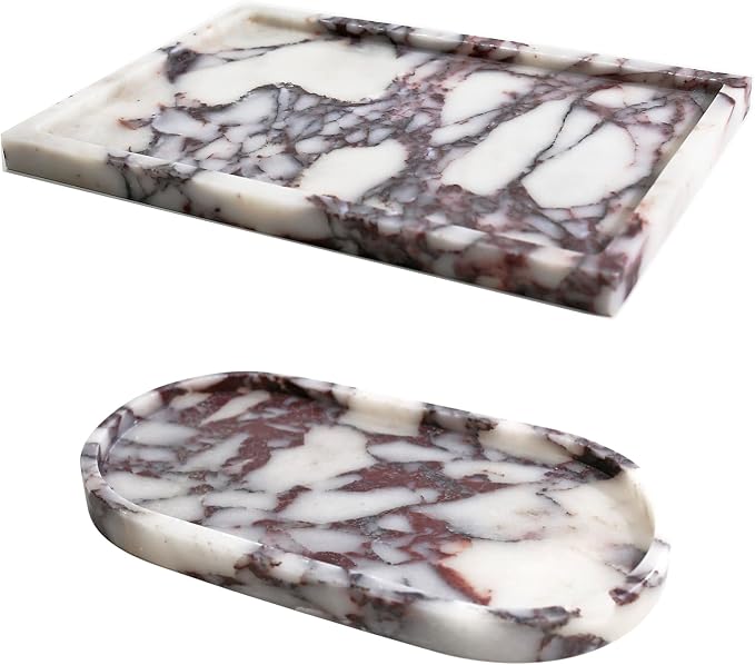 Real Luxurious Natural Marble Vanity Tray Genuine Marble Storage Tray by DUANYAN