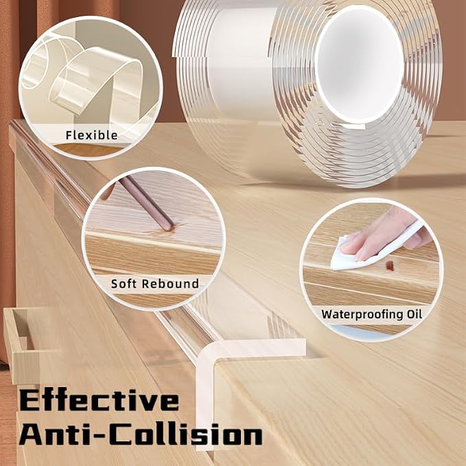 Corner Protectors Baby Proofing, 0.8 in x 13.12 FT Clear Edge Protector Strip - Image 3