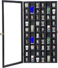 Shot Glass Display Case Large Wooden Cabinet Rack Holder Wall Mounted Black by SNAIL