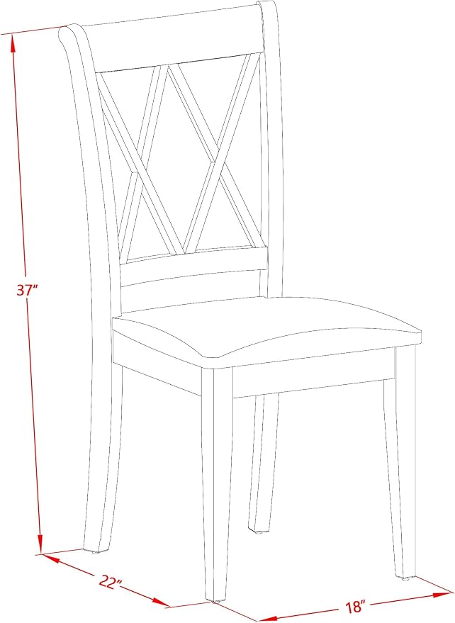 East West Furniture CLC-BLK-C Clarksville Dining Room Chairs - Image 3