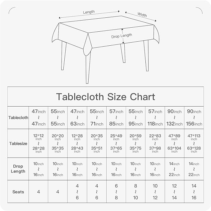 BALCONY & FALCON Small Square Tablecloth Washable Wrinkle Resistant and Water - Image 7