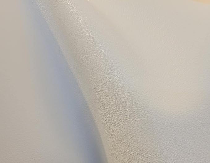White Soft Faux Vegan PU Leather by The Yard Synthetic Pleather 0.9 mm Nappa by NATLeathers