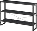 HCHQHS Bookshelf, 3-Tier Industrial Bookcase, Freestanding Horizontal by HCHQHS