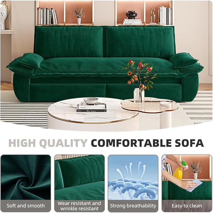 KEIKI 73.2" Pull Out Sofa Bed Queen, 3-in-1 Convertible Sleeper Couch - Image 5
