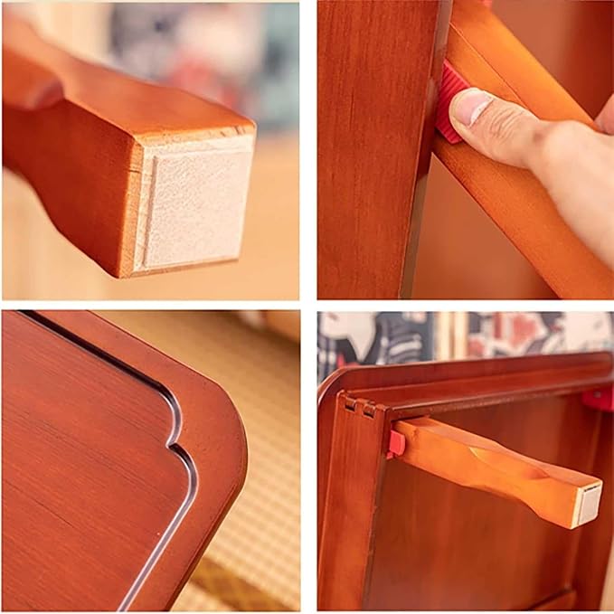 Square Folding Coffee Table, Korean Style Wooden Multifunctional Dining - Image 4