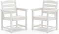 SERWALL Outdoor Dining Chairs Set of 2, All-Weather HDPE Patio Chair by SERWALL