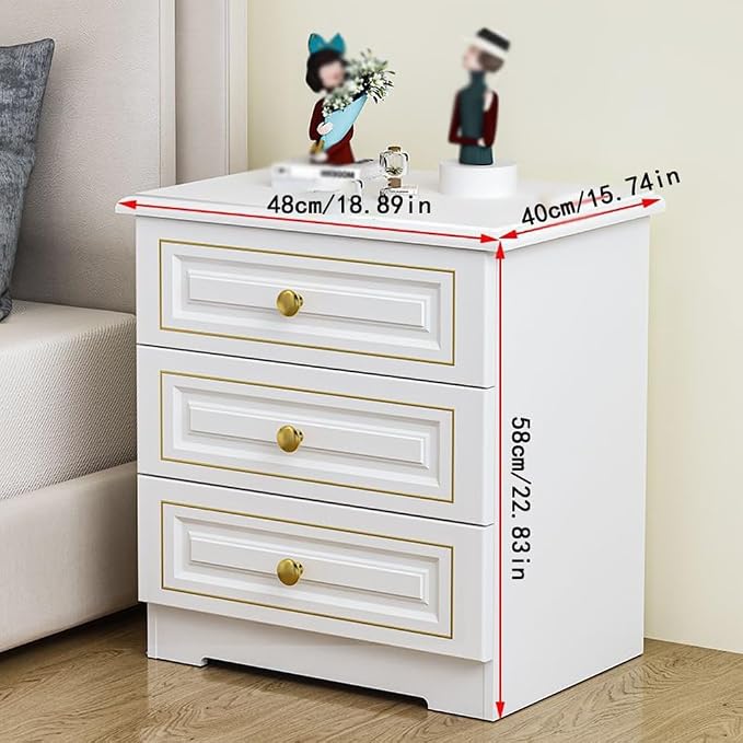Night Stand Light Luxury Solid Wood Bedside Table, Simple Home Storage Cabinet - Image 3