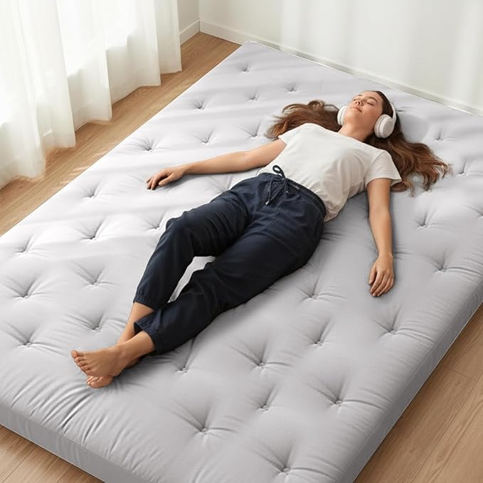 ZonLi Japanese Floor Futon Mattress Twin Size 75"x 39", 100% Cotton Cover 4'' by Zonli