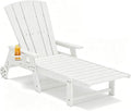 Outdoor Lounge Chair, HDPE 4-Position Adjustable Chaise Lounge Outdoor by Unknown