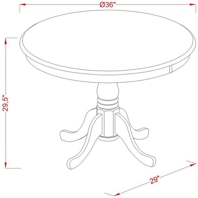 East West Furniture AMT-ANA-TP Antique Dining Room Table - Image 3