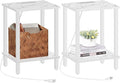 TUTOTAK End Table with Charging Station, Small Side Table, Nightstand Bedside by ChoosetutotakFurnitureBuildYourCozyHome
