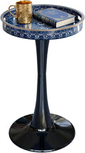 Gesodant Boho Chic Round Side Table, Stable Hourglass Pedestal Base, Unique by Gesodant+