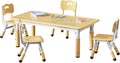 Brelley Kids Table and 4 Chairs Set, Height Adjustable Toddler Table and Chair by GrowwithYourKids