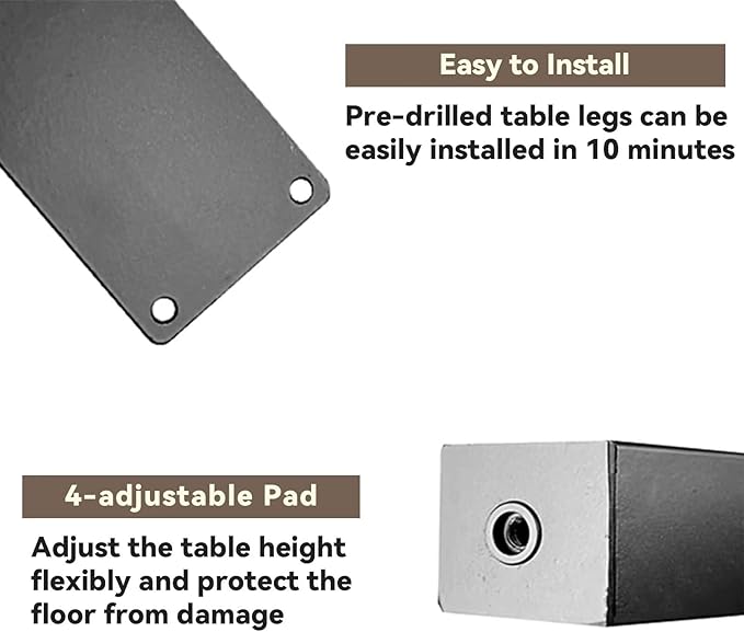 Metal Table Legs 28 inch, Heavy Duty DIY Industrial Desk Furniture Legs Set of - Image 5