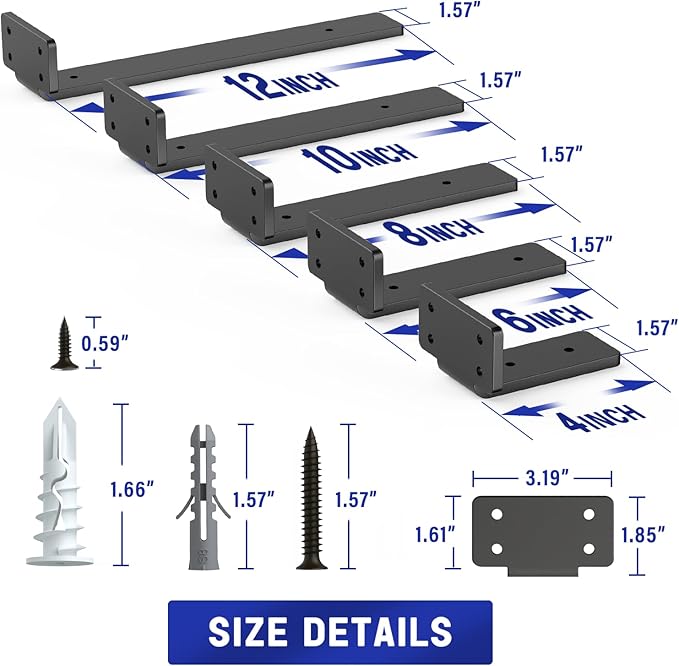 Goovilla Shelf Bracket, Heavy Duty Floating Shelf Brackets 4 inch Long - Image 4