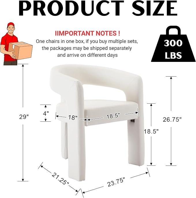 RIVOVA Modern Barrel Dining Chair, PU Leather Upholstered Accent Side Chair - Image 2