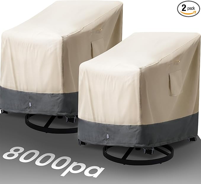 Extra Heavy Duty Patio Rocking Chair Covers Waterproof by Kikcoin