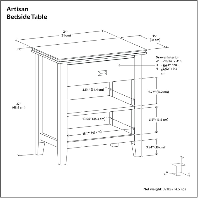 SIMPLIHOME Artisan Bedside Table - Image 2
