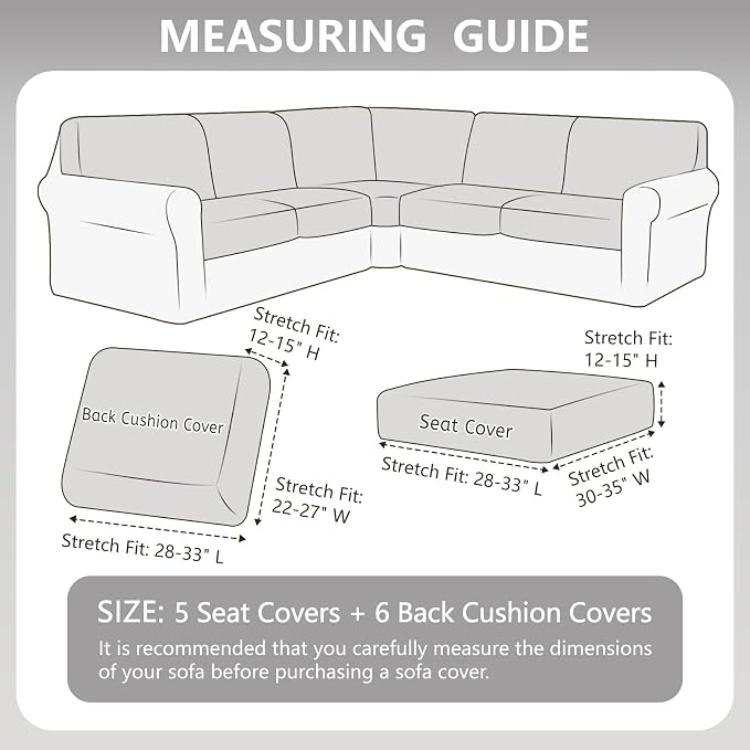 Arfntevss Velvet Corner Sectional Couch Covers Slipcovers L Shape Couch Cushion - Image 5