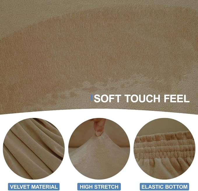 CUCRAF Cushion Sofa Cover 4 Piece Slipcovers, Soft Thick Velvet Couch Cover - Image 3
