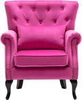 Mid Century Accent Chair Modern Button Tufted Armchair Wingback Club Chair by DMFurniture