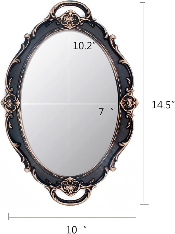 YCHMIR Vintage Mirror Small Wall Mirror Hanging Mirror 14.5 x 10 inchs Oval - Image 5