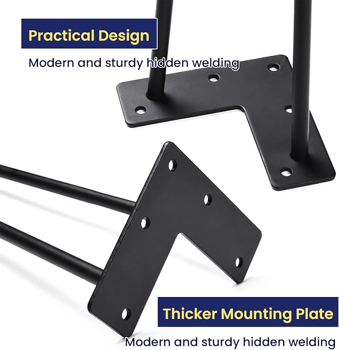 SMARTSTANDARD 11 Inch Heavy Duty Hairpin Furniture Legs, Metal Home DIY Projects - Image 4