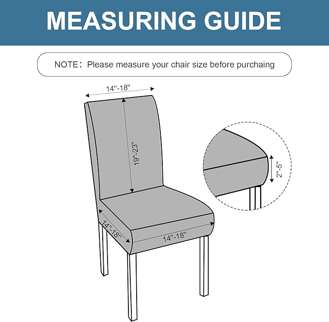 Genina Waterproof Chair Covers for Dining Room 2 Pack, Dining Chair Covers - Image 4