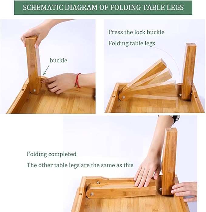 SH-tables Folding Japanese-Style Household Square Bamboo Low Table, Computer - Image 7