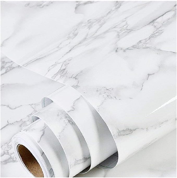 practicalWs Marble Paper Granite Gray/White Roll Kitchen Countertop Cabinet by practicalWs