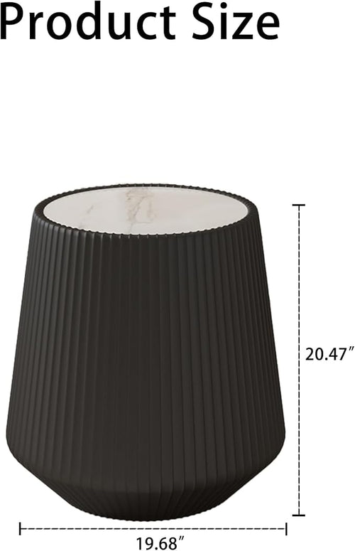 19.68" Round Marble End Table, Modern Cup Shaped Side Table - Image 2