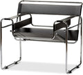 Baxton Studio Wassily Style Mid Centry Modern Accent Chair, Steel Frame and by BaxtonStudio