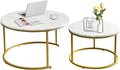 AT-VALY Coffee Table Set of 2 Nesting Tables, Round Sofa Table by AT-VALY