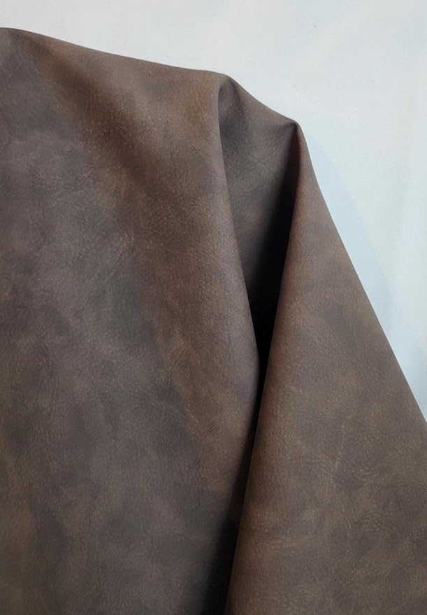 NAT Leathers | Dark Brown Tumbled Nubuck Calf Soft Faux Vegan Leather PU | 10 - Image 7