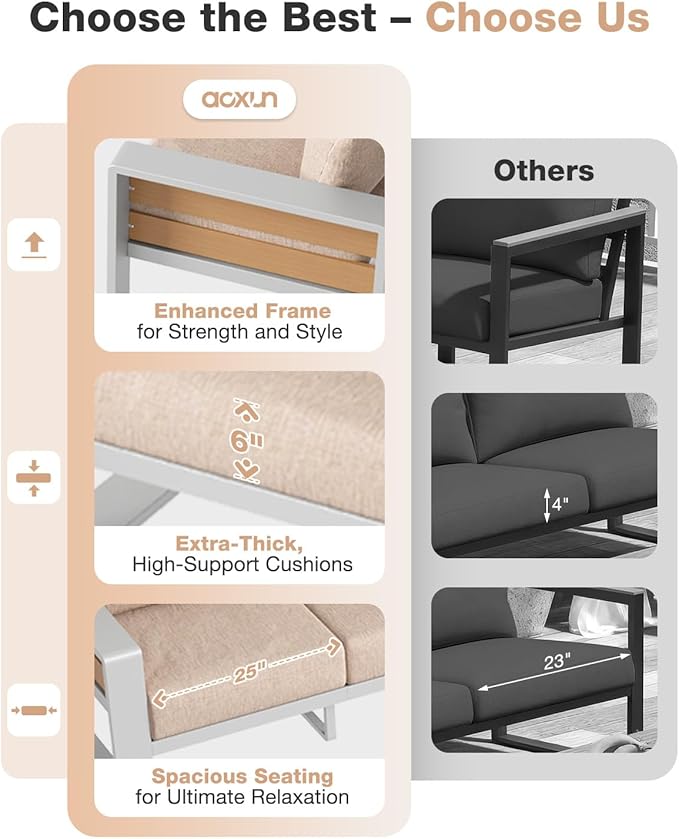 Aoxun Aluminum Patio Furniture Set - Image 3