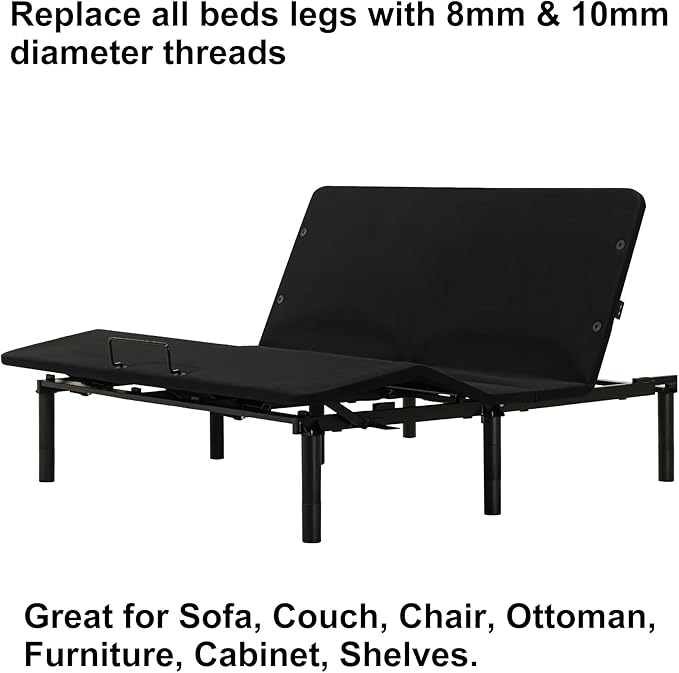 Adjustable Bed Legs for Adjustable Bed Base Frame, Screw in Bed Feet - Image 6